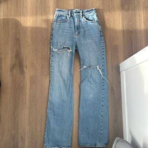Abercrombie and fitch Curve Love Jeans- Mid rise straight leg